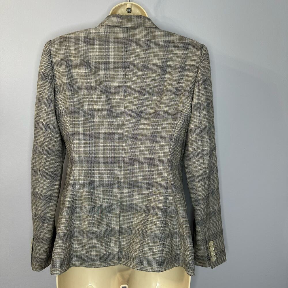 Reiss Grey/Black Check Webb Jacket Wool Blend Slim Fit Career Office Women's 6 - Picture 4 of 16